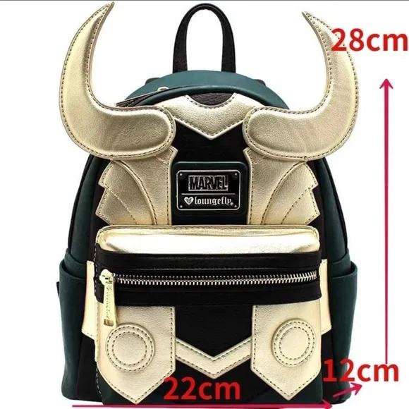 Loungefly Marvel Loki Green/Beige Backpack New - Picture 3 of 6